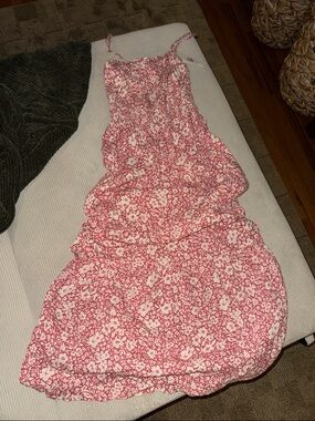 Z Supply Pink and White Floral Maxi Dress